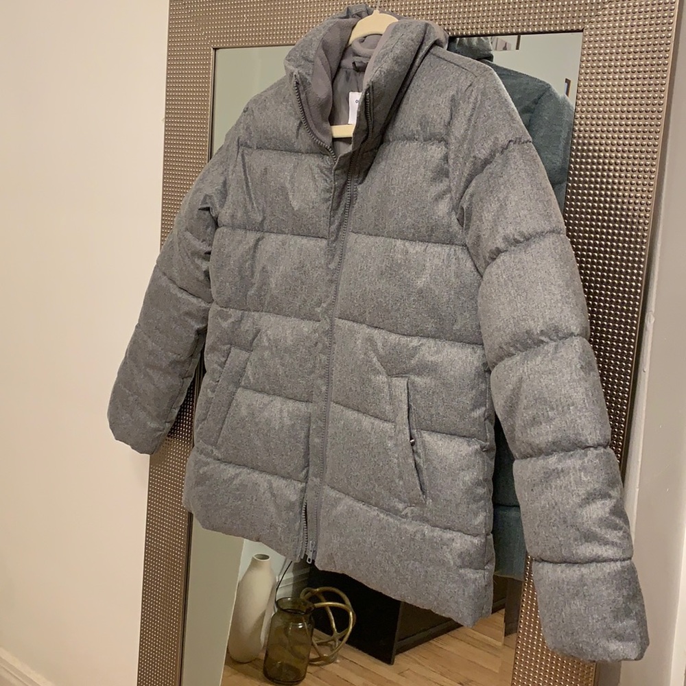 Frost-free puffer jacket in heather grey